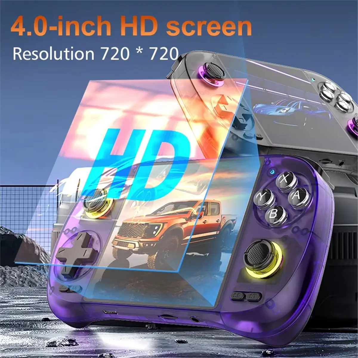 

D40Max Handheld Video Game Console 4inch MIPI 720x720 RGB Light WiFi Handheld GamePad Supports 20+ Emulators