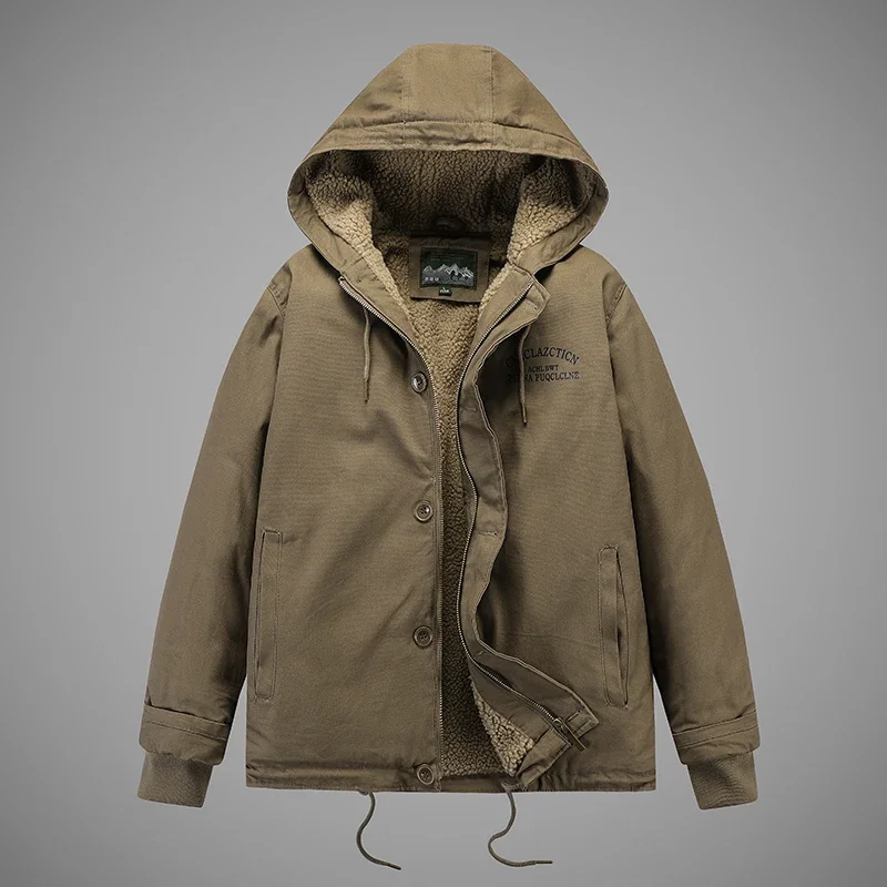 TPJB-Parkas de lã grossa impermeáveis para homens, casaco quente, casaco com capuz, chapéu casual, jet ski ao ar livre, neve, inverno, novo