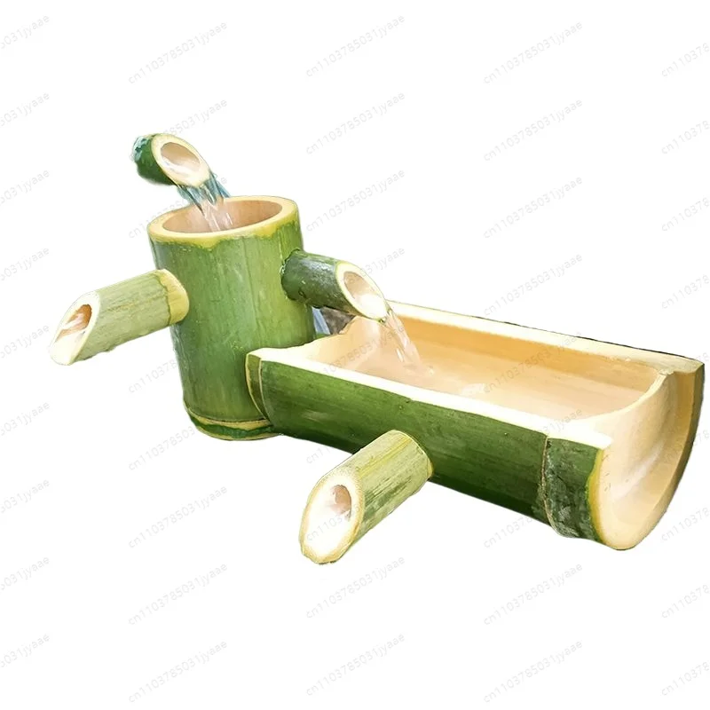 

Bamboo water flow device circulation stone trough household garden ornament filter fountain feng shui wheel oxygenation