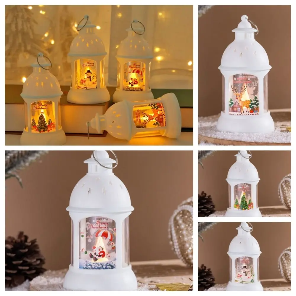 

Candlestick Christmas Wind Lamp Christmas Tree Snowman Christmas Castle Lantern Santa Atmosphere Santa Hanging Lamp