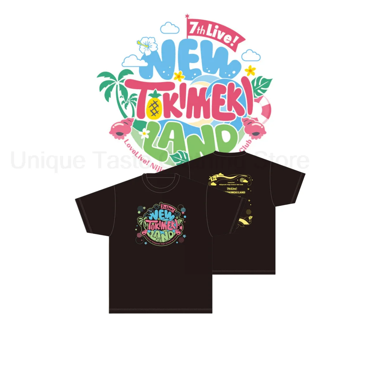 LoveLive Nijigasaki High School Idol Club T Shirt 7th Live NEW TOKIMEKI LAND Same Print T-shirt Cotton Short Sleeve Tee Tops