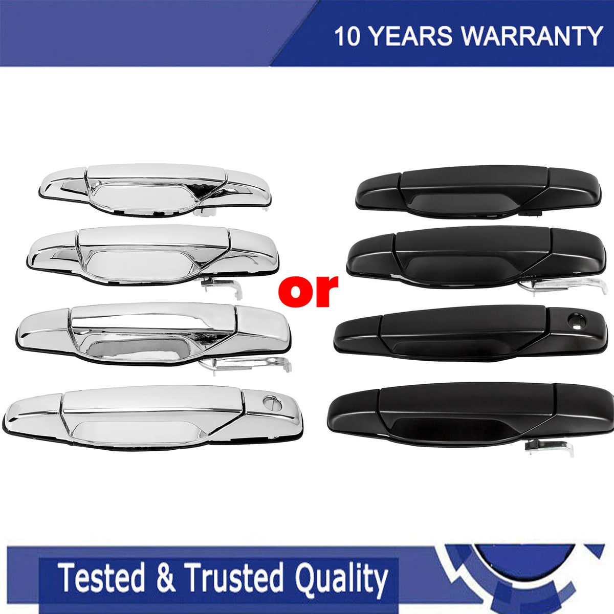 

Front Rear Left Right Exterior Door Handle For 2007-2013 Cadillac Escalade Chevy Avalanche Silverado Suburban Tahoe GMC 25960525