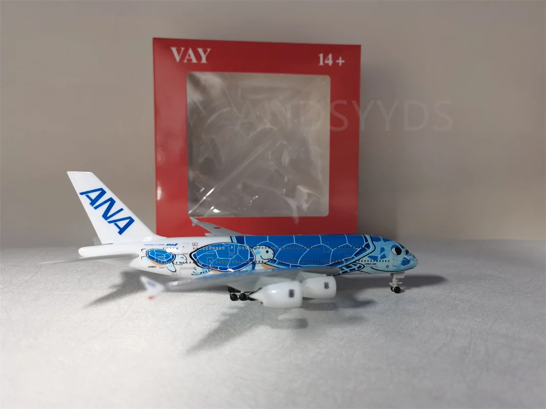 

Japan Air ANA Airbus A380 Cartoon Sea Turtle Airlines Diecast Airplane Model Plane Aircraft W Landing Gears 18*20cm Alloy Metal