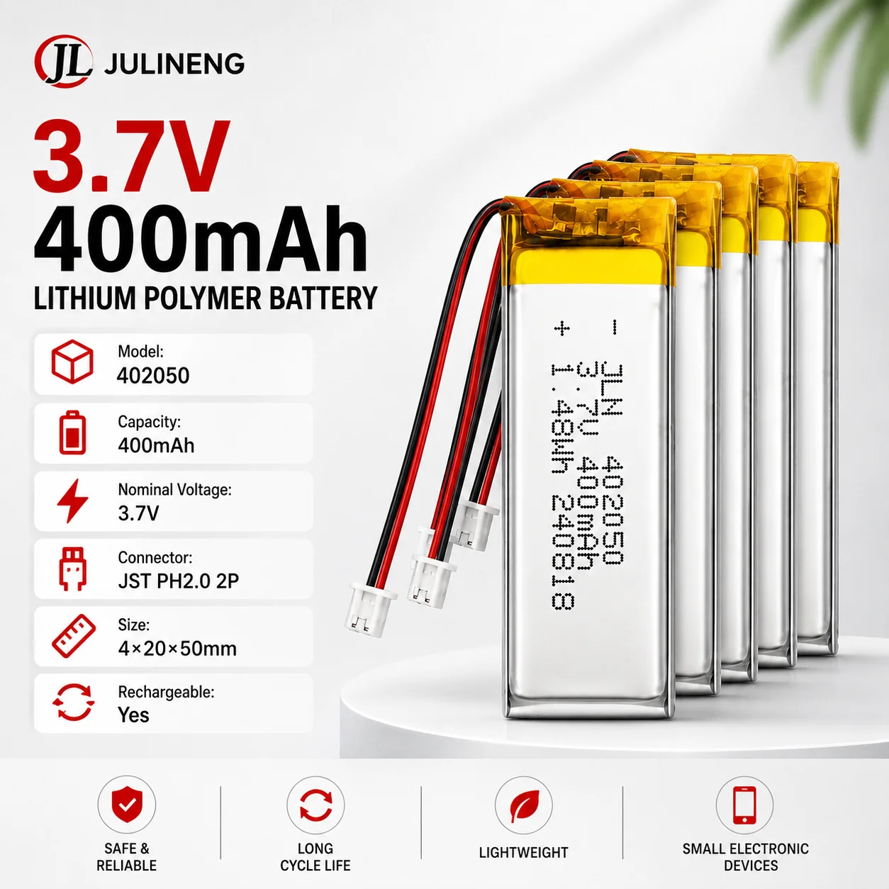 Drone Beacon Light - Batería recargable LiPo 402050 de 3,7