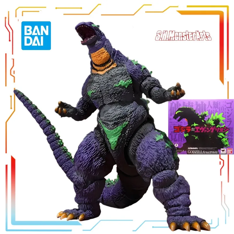 Oryginalna figurka Bandai S.H.MonsterArts Godzilla Feat.EVA-01, gotowa, ruchoma, seria lalek, model, zabawki, prezenty dla chłopców
