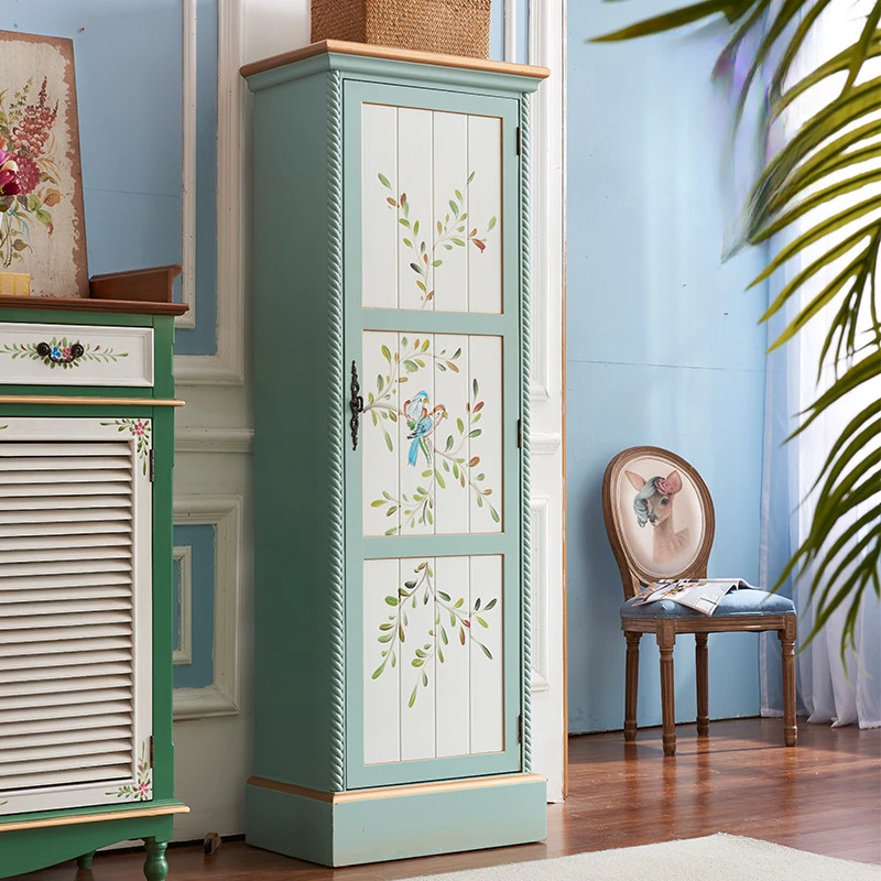 Painted shoe cabinet with mirror, changing clothes, mirror cabinet, small unit single person wardrobe