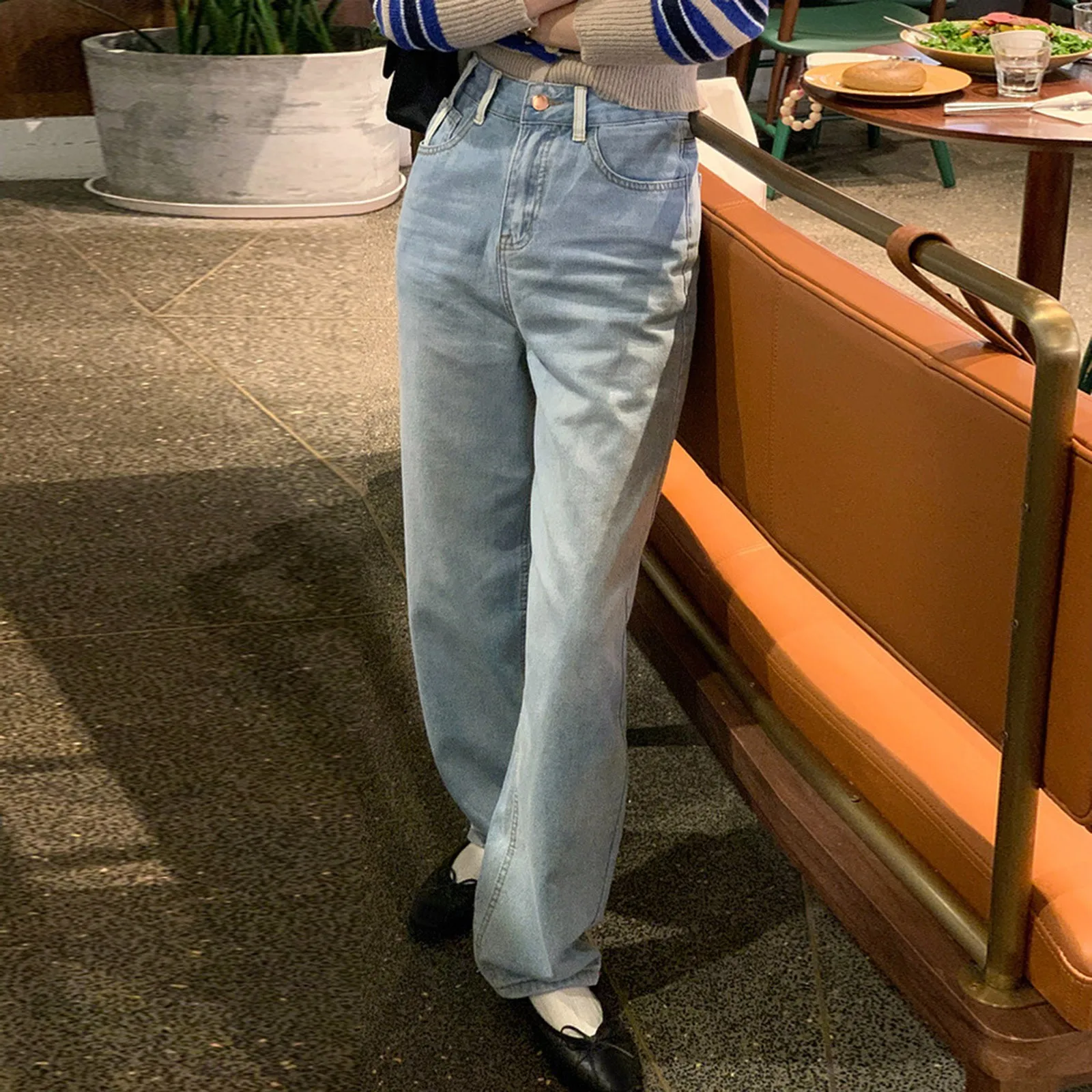 

Womens High Waist Street Loose Cargo Pants Pockets Jeans Trousers Jogging Daily Casual Sweatpants