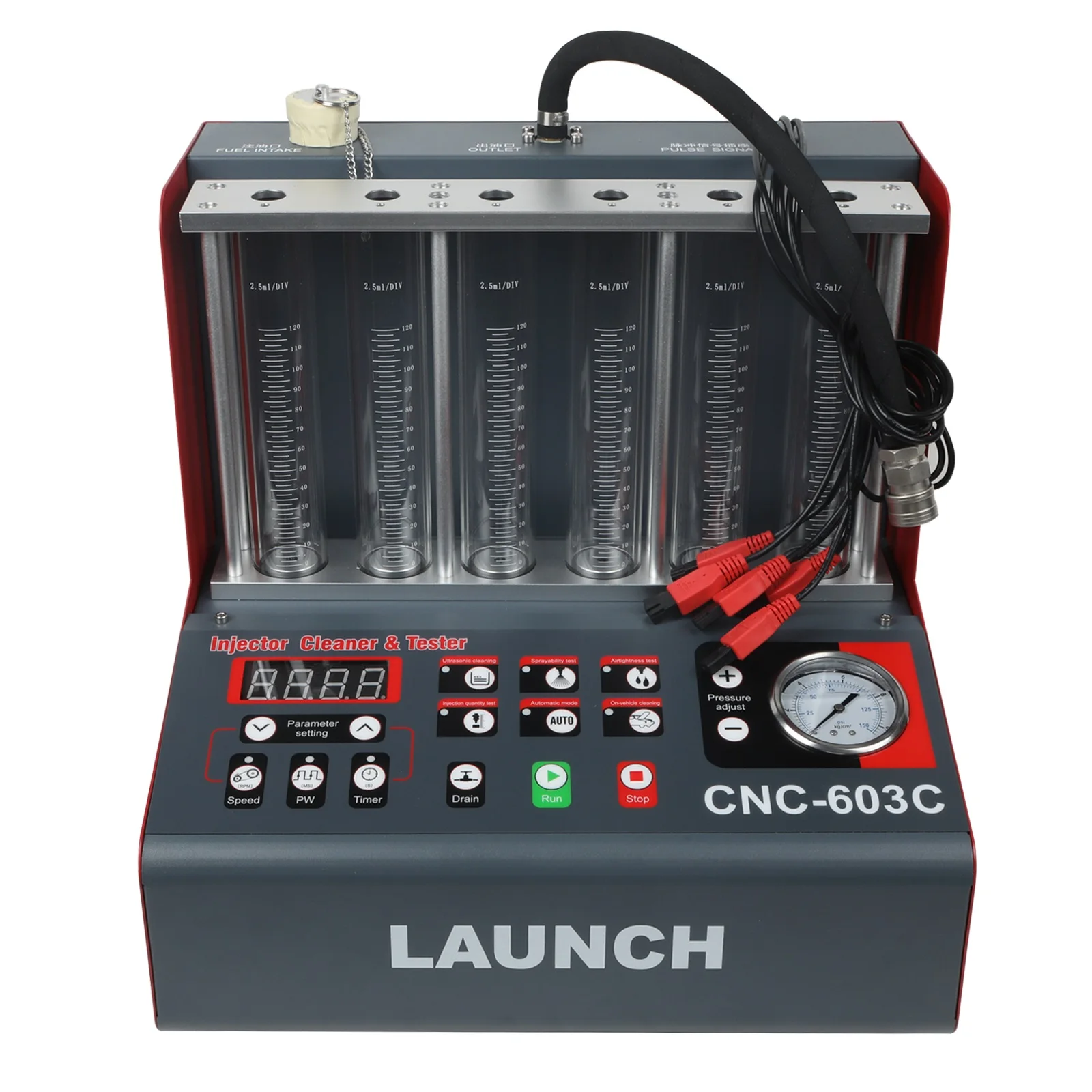 For Launch CNC603C Ultrasonic Fuel Injector Tester Machine Cleaning Machine Fuel Injector Clean and Tester Machine