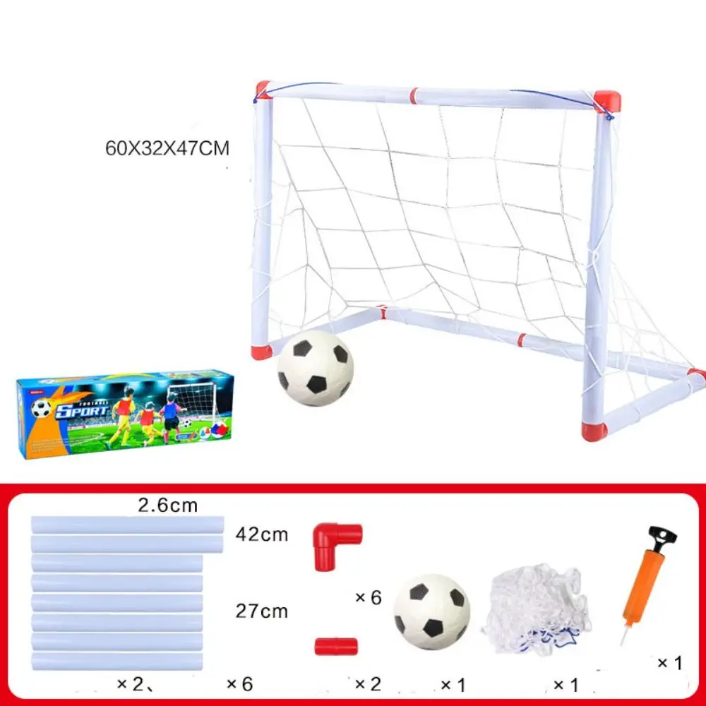 كرة قدم صغيرة قابلة للطي، كرة قدم بلاستيكية بمقاسين، مجموعة شبكية قابلة للإزالة، ألعاب داخلية وخارجية للأطفال عالية القوة