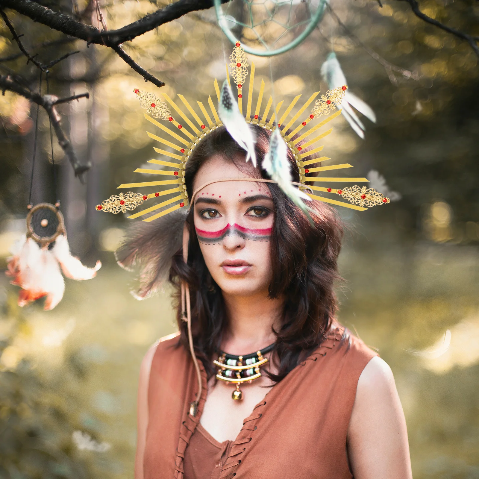 Sun Rays Headband Retro Crown Lightweight Goddess Hair Clasp For Party Cosplay Beauty Pageant Decorative Headband Hair