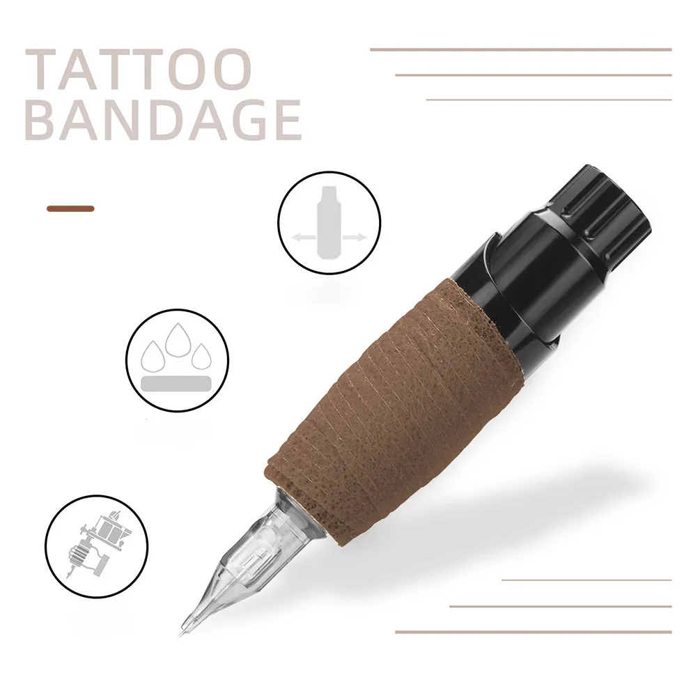 

Рулон медицинской эластичной повязки из нетканого материала, самоклеящаяся лента для тату-машинок, противоскользящая обмотка для рукоятки, для спорта и татуировок