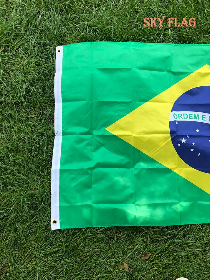 Bendera langit besar bendera Brasil 90x150cm menggantung poliester Digital cetak Brasil spanduk bendera untuk perayaan