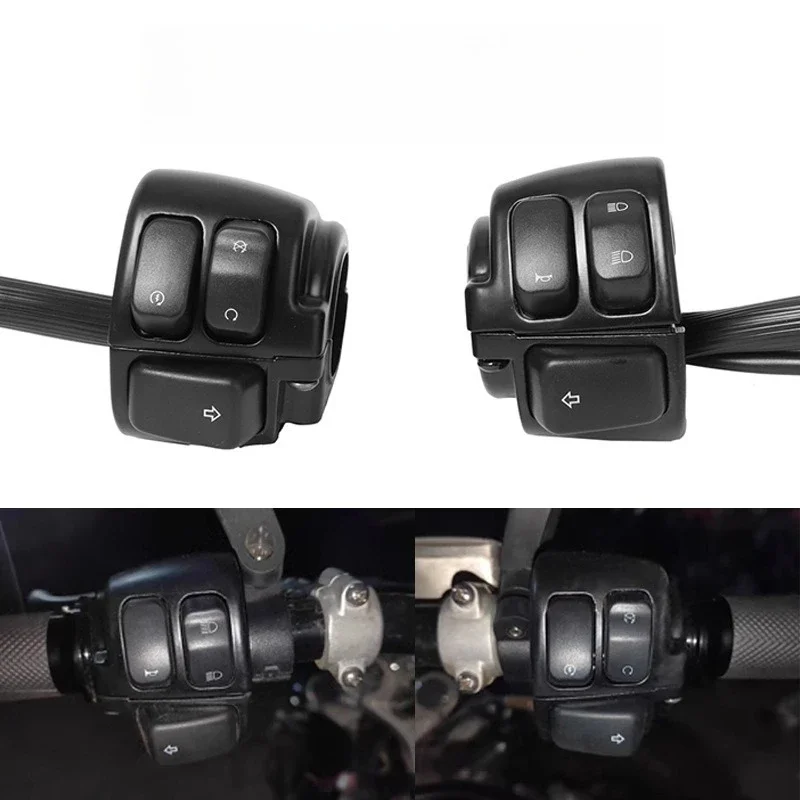 Motorcycle 1" Handlebar Control Switch 25mm Handle Bar Turn Signal Switch For Harley Sporster XL 96-13 Softail 96-10 Dyna 96-11