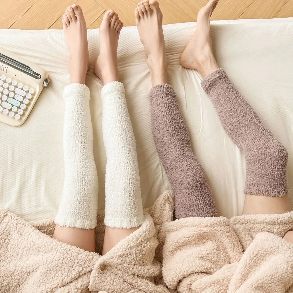 

Kawaii утепленные длинные носки-трубочки, простые чулочно-носочные изделия, напольные чулки, полосатые гетры, гетры для девочек