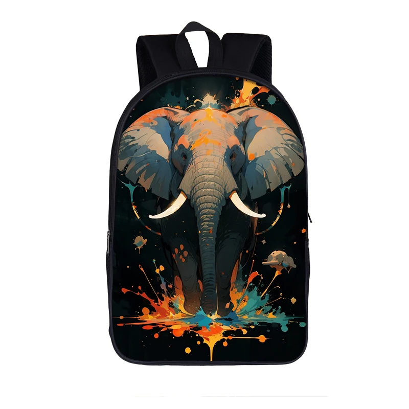 Sac à dos à imprimé d'animaux éclaboussures de peinture cool, sacs d'école pour enfants, cartable, sac à dos pour ordinateur portable, sac à dos, cadeau d'interconnexion, loup, tigre, cheval