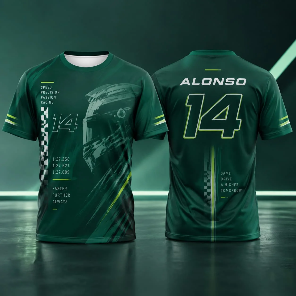 Alonso 14 Men's T Shirt Summer Racing Style Graphic Tee Speed Streetwear Casual Wear Unisex Men Women Motorsport Fan Clothing