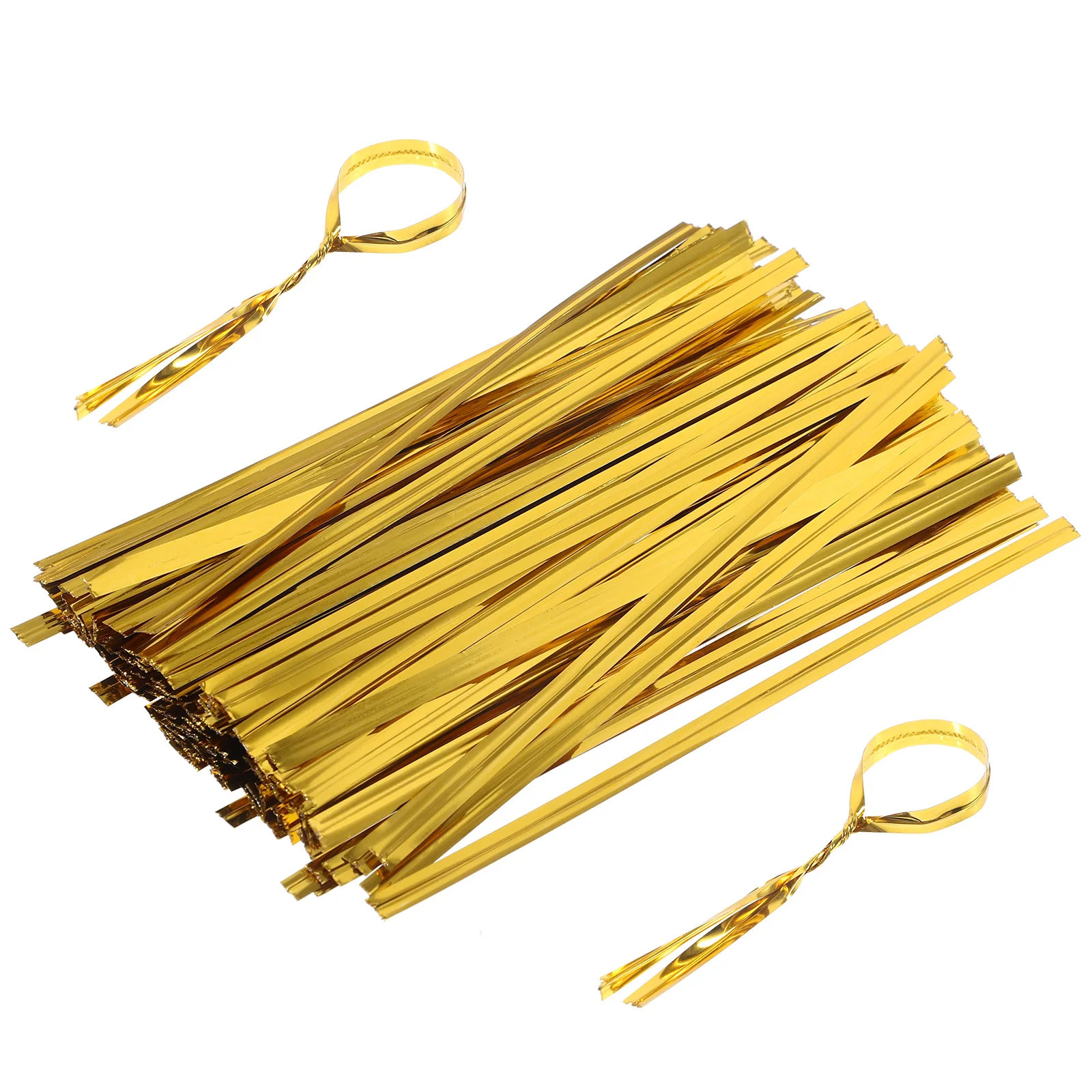 

800 pcs Golden Candy Bag Ties Gift Wrapping Candy Ties Bread Bags Treats Metal Rope Party Supplies Christmas Packaging