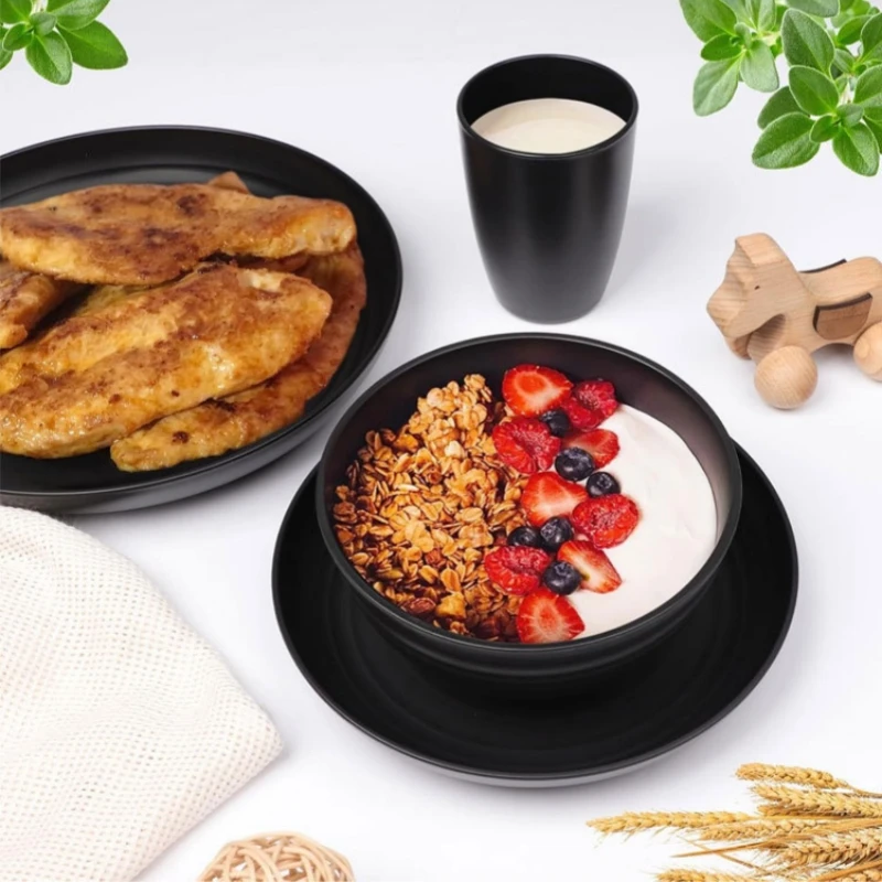 

16pcs/Set of Indestructible Plates, Shatterproof Tableware Microwave Dishwasher Safe Reusable Tableware for Camping & Daily Use