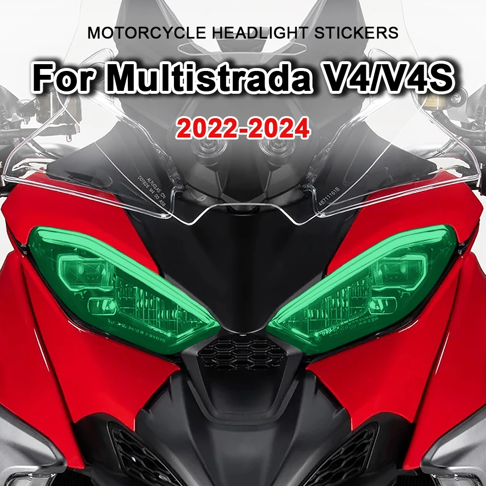 

Motorcycle Head Light Stickers Accessories For Ducati Multistrada V4 S V4S 2021 2022 2023 2024 Clear Motorbike Headlight Decals