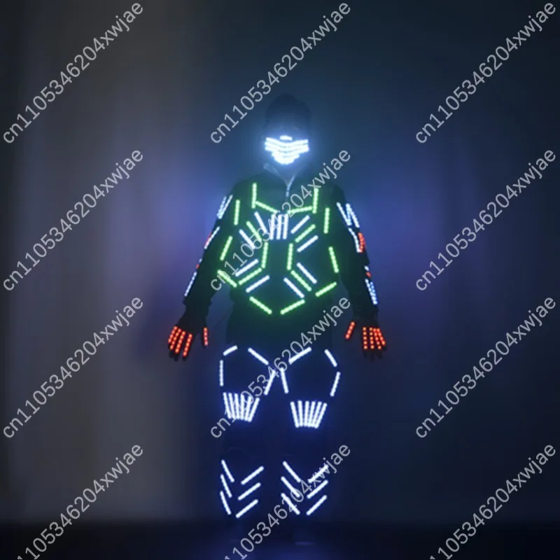 Halloween LED luminous armor eating chicken equipment game COS costume bar nightclub show atmosphere props