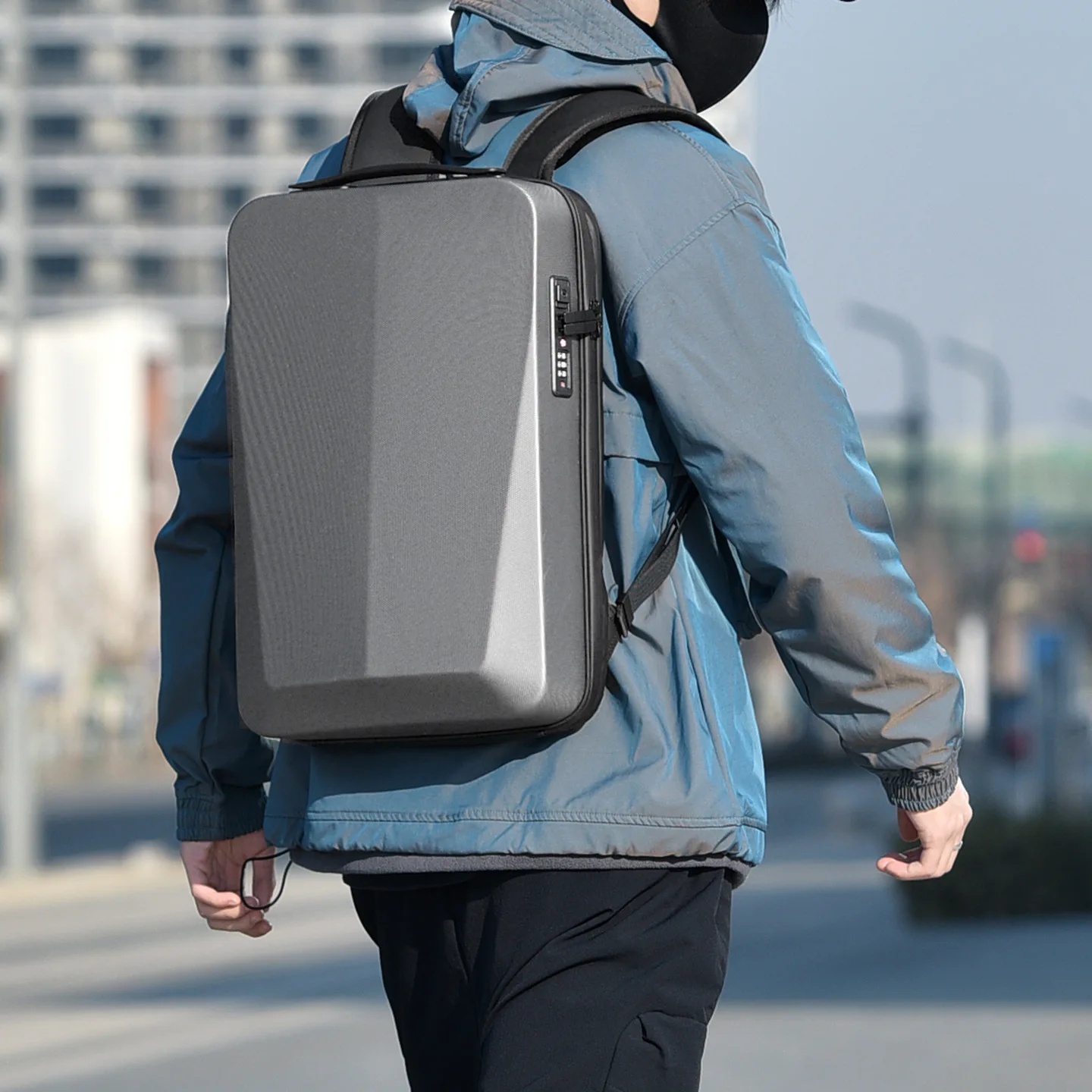 Hard Shell Gaming Backpack for Men,Trendy Cool 16 inch Laptop Business Backpack,Travel Daypack with USB Port,Carry-On Luggage