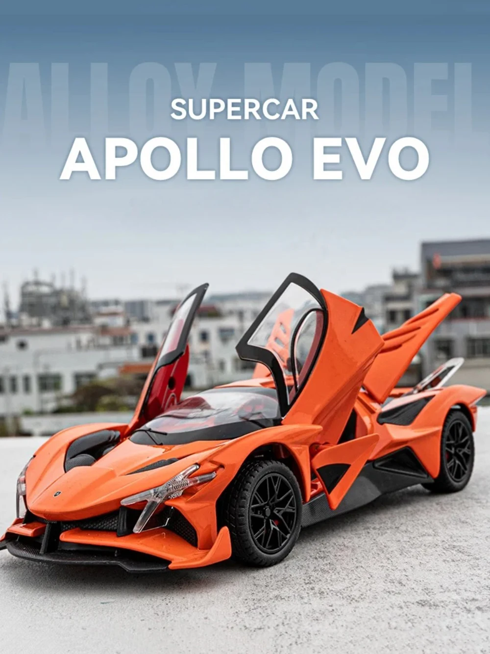 1:24 Eldorado EVO Miniature Toy Sports Car Models Alloy Diecast Sound Light Doors Opened Pull Back Sports Cars for Boys Gifts