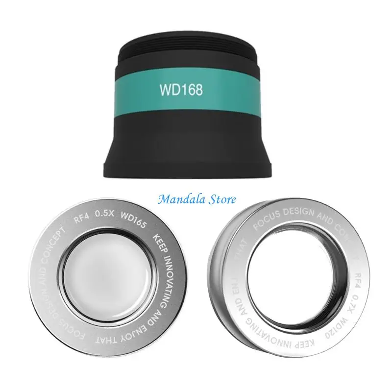 

U2JC High Clear Barlow Lens 0.48/0.5/0.7 Magnification Option Strong Aluminum Visual Glass Accessory for Microscopes