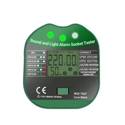 1PCS HYC108 Automatic Socket Tester With Buzzer Frequency RCD Test Digital Display 90-250V