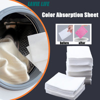 100/200pcs Absorbing Color Cloth,Non-woven Fabric Laundry Color Absorption  Allow Mixed Washes  Cleaning Supplies LAVIE LIFE