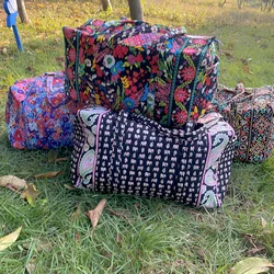 VB bolsa de viaje de un hombro, bolsa de equipaje plegable de gran capacidad, de algodón, con Clip de flores fragmentadas clásicas, Pure Original