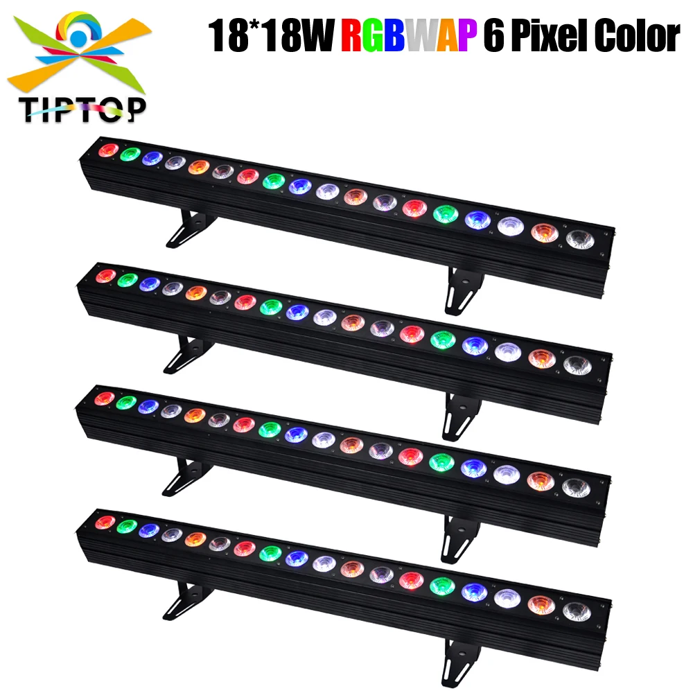 

Freeshipping 18x18W RGBWA UV 6IN1 Color Pixel Bar Led Wall Washer Light Color Change Effect Disco Dancing DMX Lighting