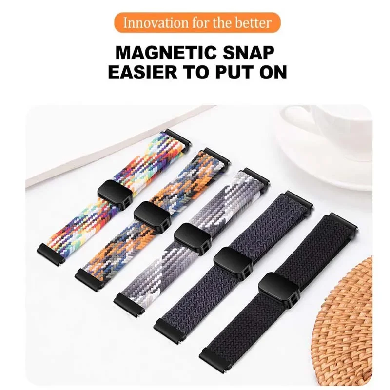 Universal 20mm/22mm Nylon Band Magnetic Buckle Breathable Strap For Haylou LS02 LS05 Pro RT LS05S LS09B RS4 LS12 RT2 LS10