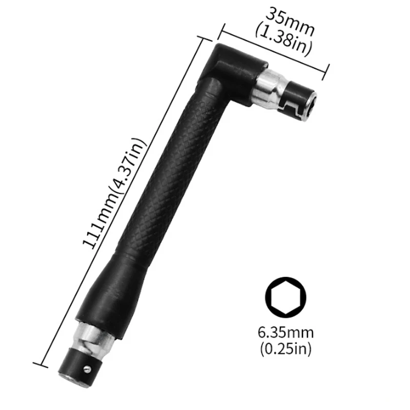 L-shape Double Head Socket Wrench 1/4 Hexagon Drive Socket Screwdriver Bits Ratchet Wrench Multifunctional Holder Repair Tools