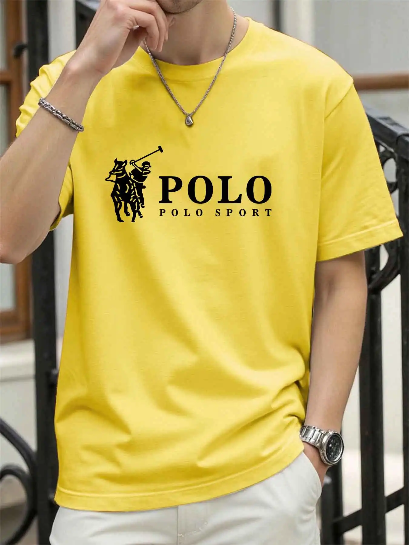 New Style High Quality Men's T-Shirt 2026 Summer Print Casual 100% Cotton Man Loose T-Shirt Sports Top image 4