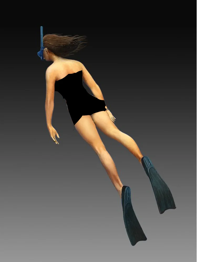 1/35 woman in summer diver modern Resin Model Miniature figure Unassembly Unpainted