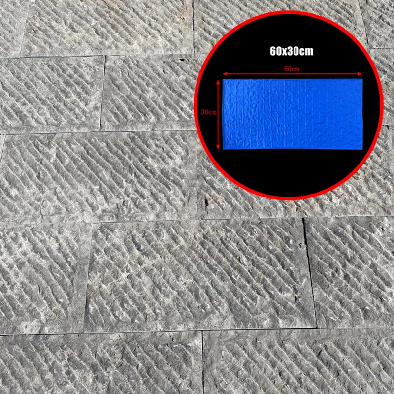 

Pressed Floor Cement Mold 60 * 30Cm Stone Cultural Wall Embossed Foot Pedal Stone Mold Retro Garden Floor Can Be Reused
