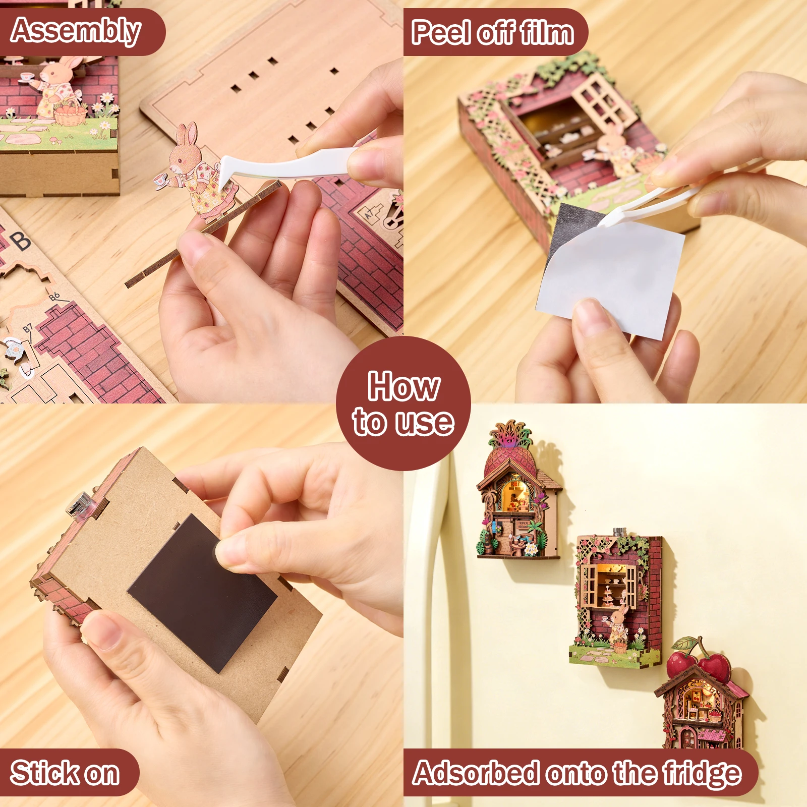Kühlschrankmagnete, niedliche Cartoon-Magnetaufkleber, 3D-Stereo-Tiermotive für Kinder, Whiteboard-Tafel-Dekoration, kreativ, personalisiert, für den Kühlschrank – Detail 1