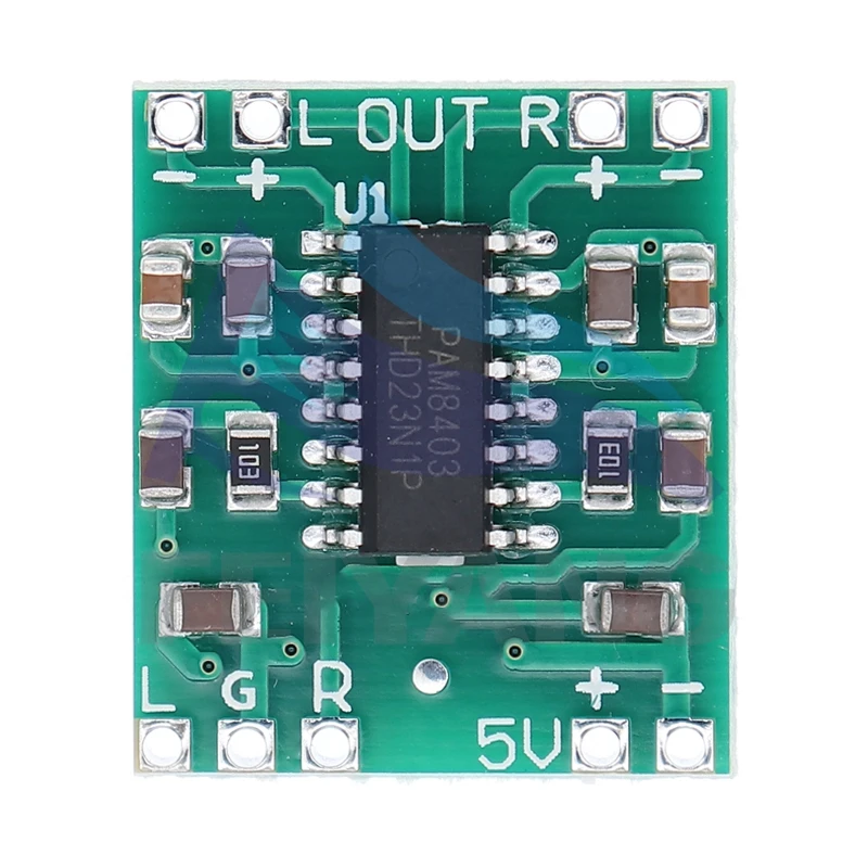 PAM8403 Super mini digital amplifier board 2 * 3W Class D digital amplifier board efficient 2.5 to 5V USB power supply