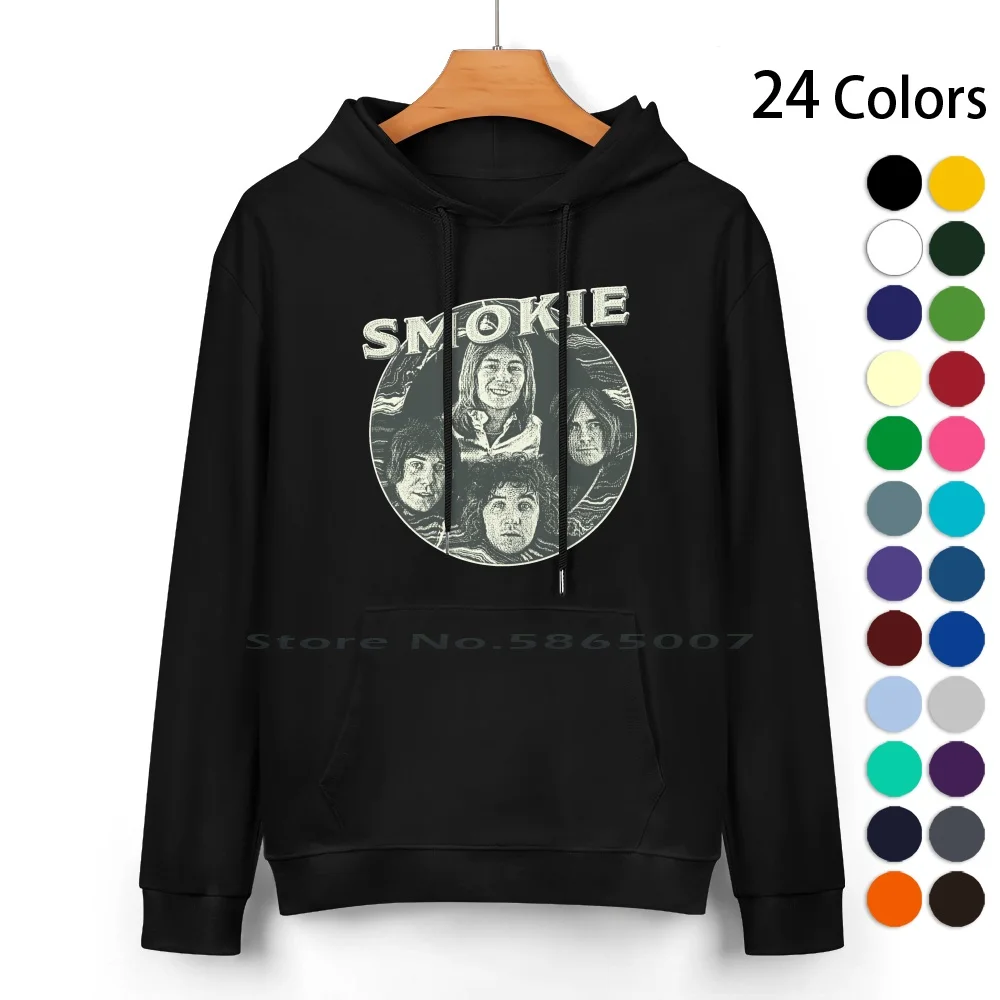 Smokie Too Pure Cotton Hoodie Sweater 24 Colors 1970s Retro Vintage Pop Culture 1980s Band Classic Cool Disco Geek Lyrics