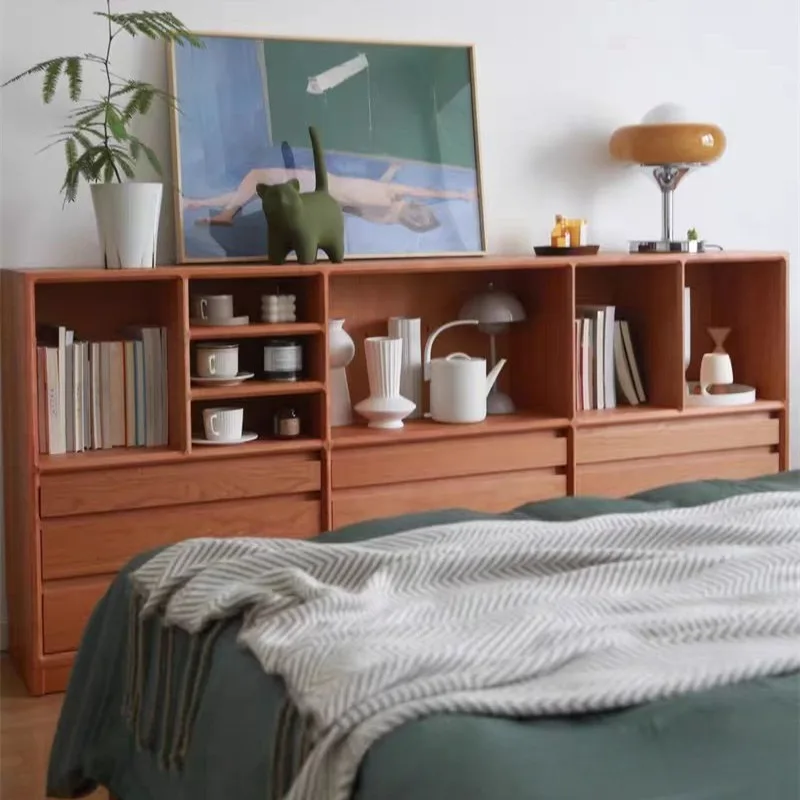 

wood bookcase North American cherry wood floor-to-ceiling bookcase Multifunctional locker Modern simple bookcase TV cabinet