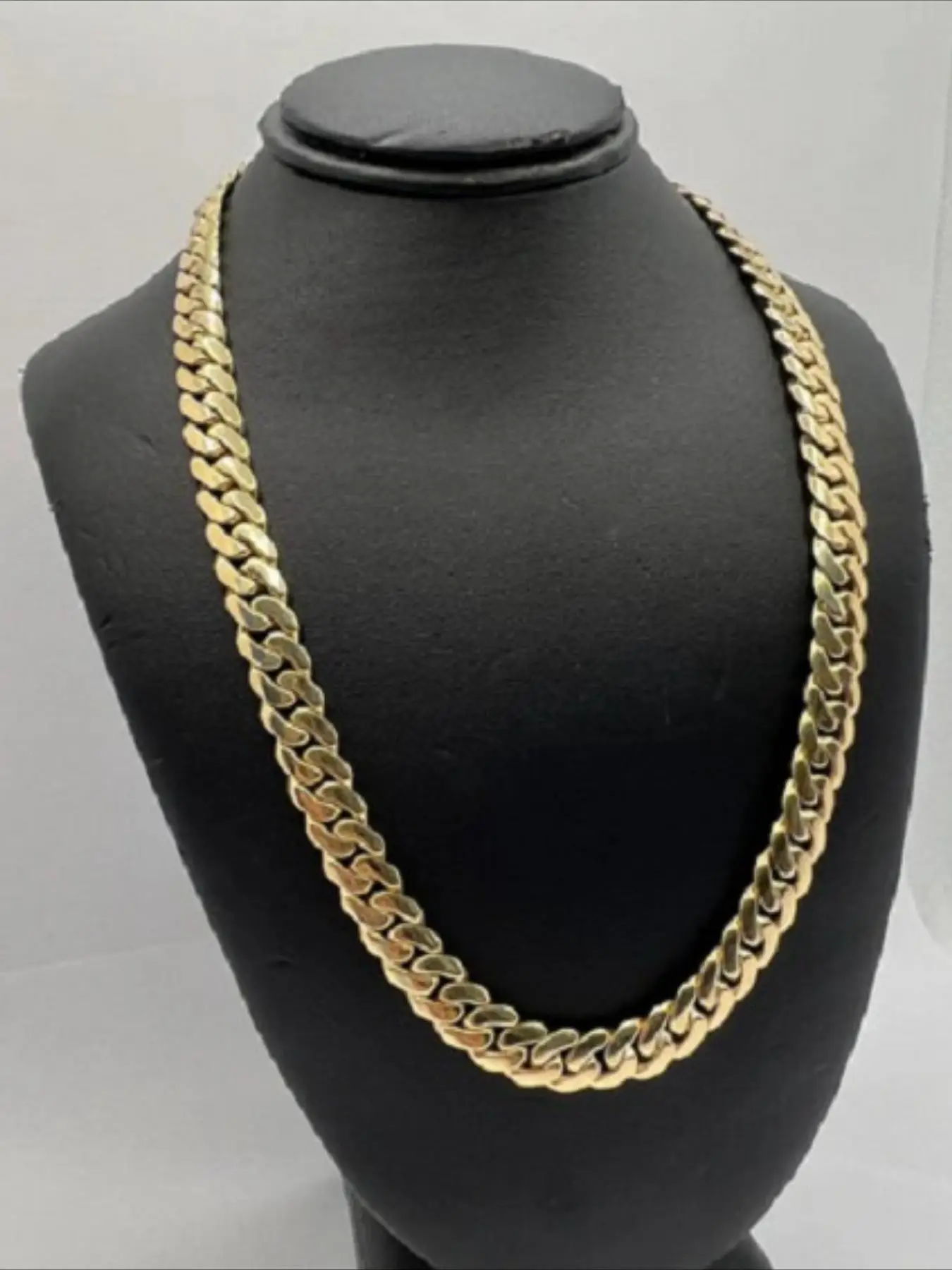 16Mm Solid Hip Hop Silver Rice Argentine Miami Cuban Chain Neutral Necklace - Classic Glory Hip Hop Cuban Chain Jewelry