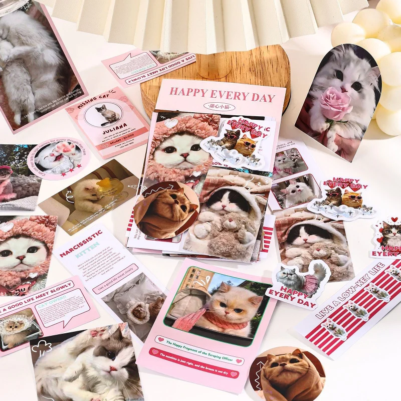 1 Packung/50 Stück niedliche Cartoon-Aufkleber für Haustiere, Katzen und Hunde, DIY handgefertigtes Album, Scrapbooking, dekoratives Papierzubehör