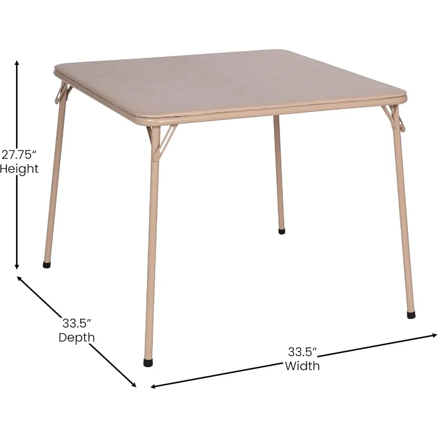 طقم طاولة وكراسي بطاقات قابلة للطي متعددة الأغراض مكون من 5 قطع من EMMA + OLIVER لـ 4 لاعبين مع طاولة قابلة للطي مربعة محمولة