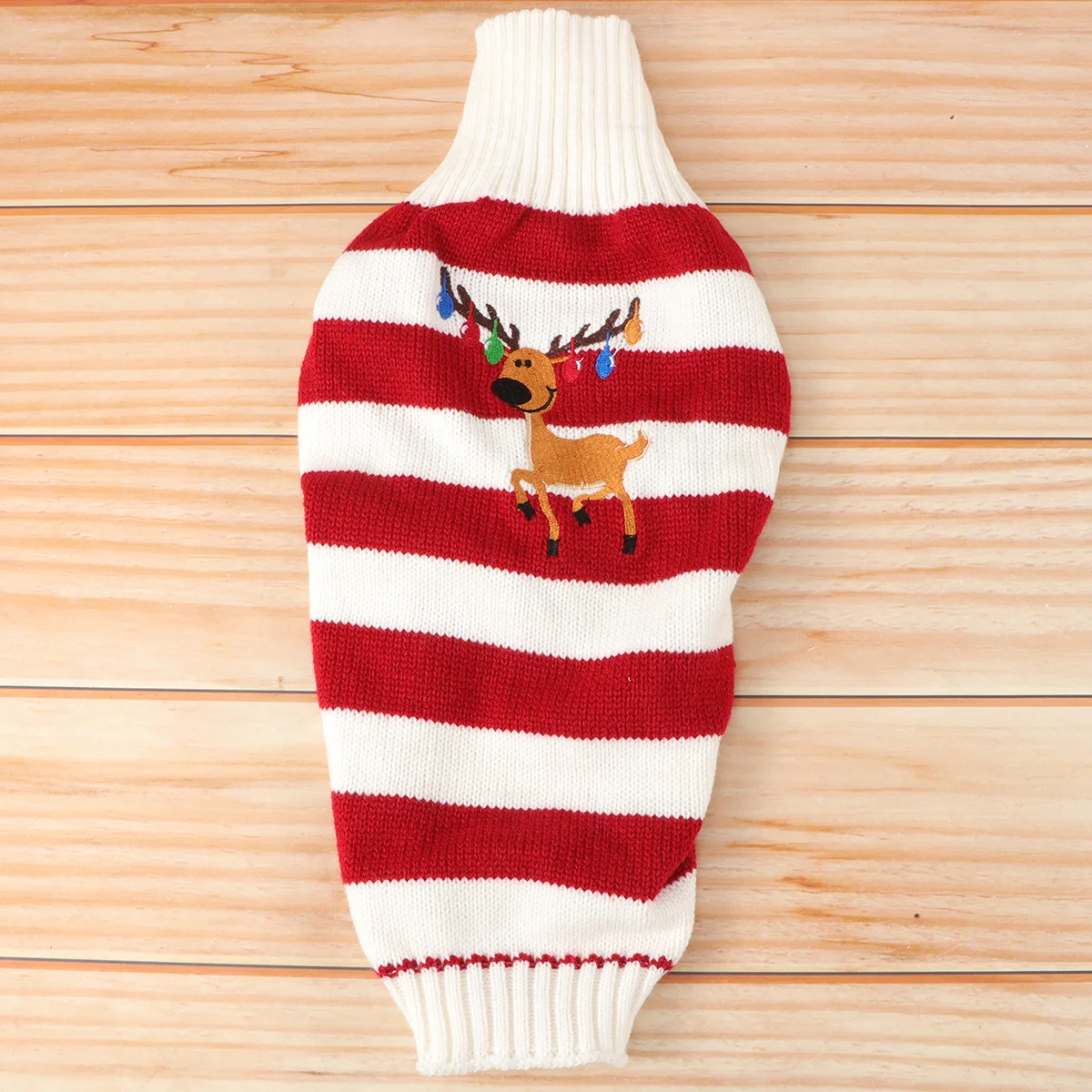 

Winter Warm Knit Dog Sweater Red Elk Pattern Xs Size Holiday Pet Clothes Christmas Celebration Puppy Gift Pet Sweater
