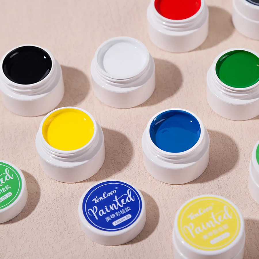 Koreański japoński zestaw 6 kolorów Bez wycierania Paleta żeli do malowania paznokci Jasny kolor do zdobienia paznokci Pół UV Żel w kremie Żel polski