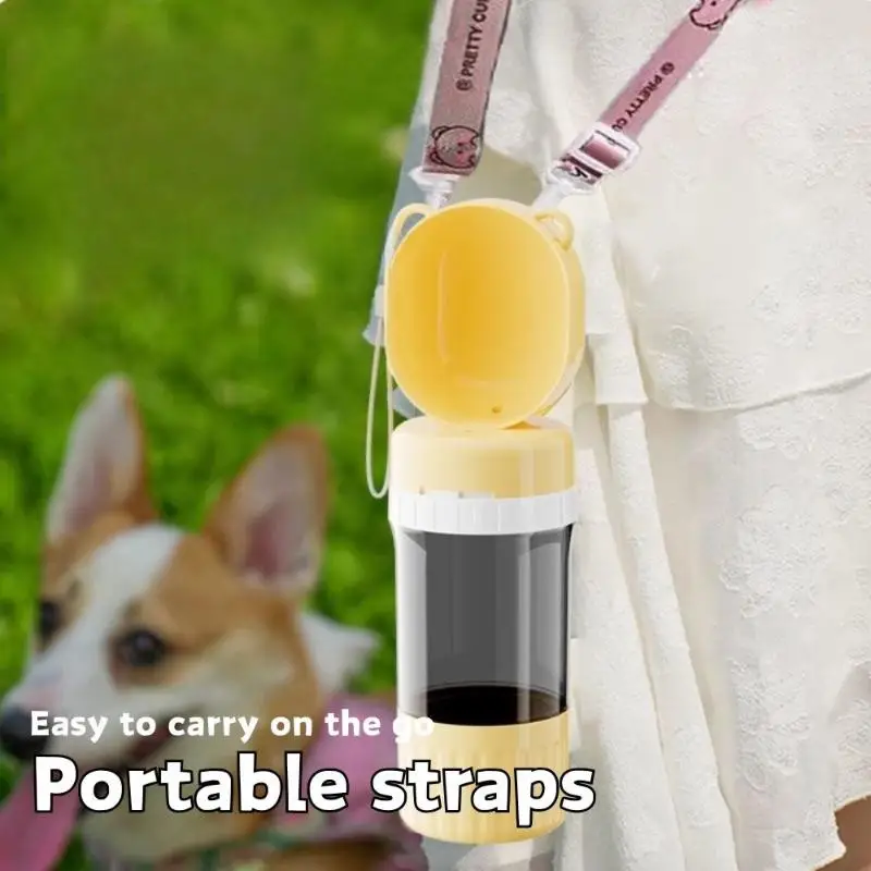 New Portable Dog Water Bottle With Carry Strap Outdoor Walking Travel Puppy Drinking Cup Pet Hydration Daily Outdoor Accessory
