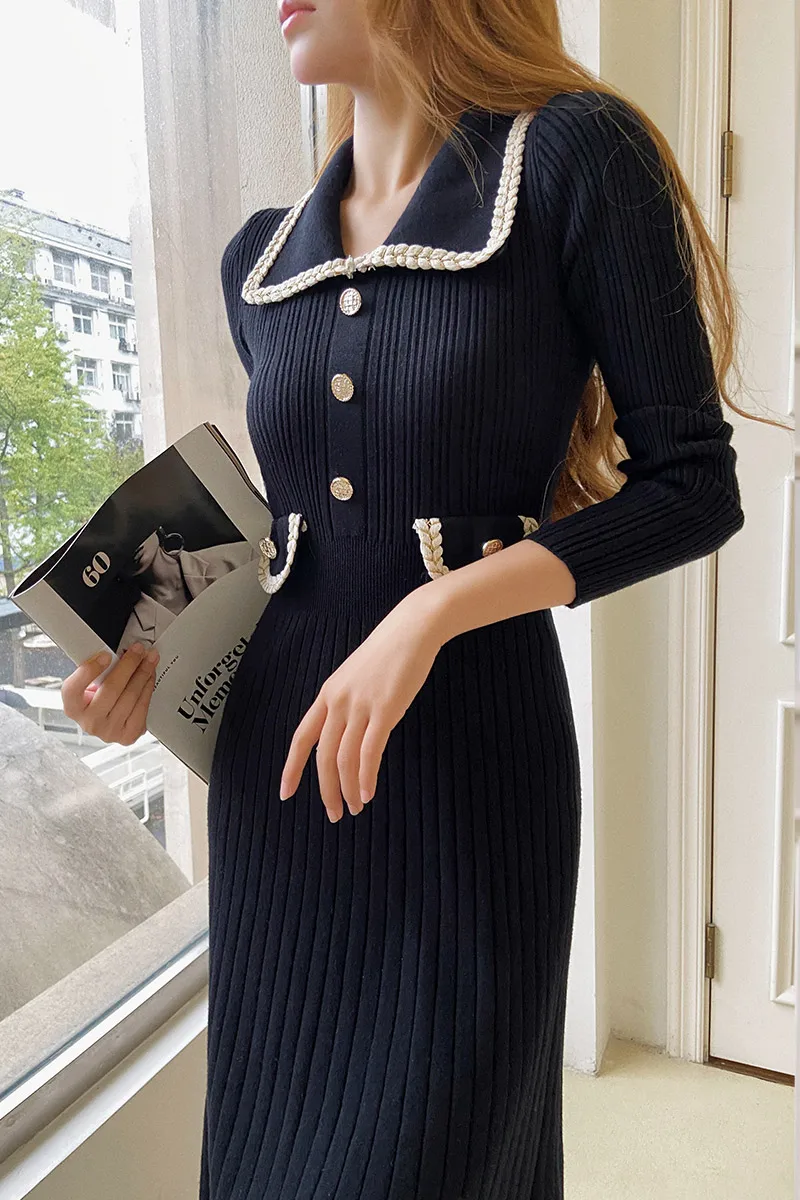 

Dabuwawa Knitted Screw Thread Dress Women 2023 New Collection Ruched Slim Empire Shirt Korean Reviews Many Clothes DM1CDR049