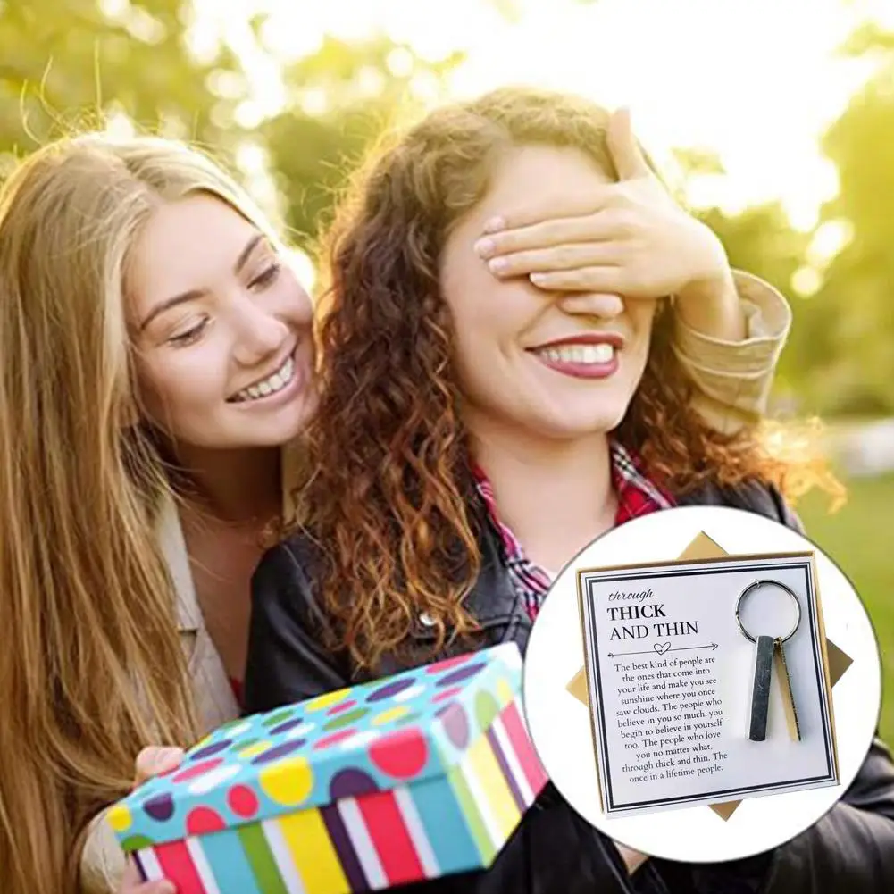 Through Optics and Thin Keychain, Best Friend Birthday Gift, Creative Decor, Face Backpack, Valise Decor, Simple Fashion