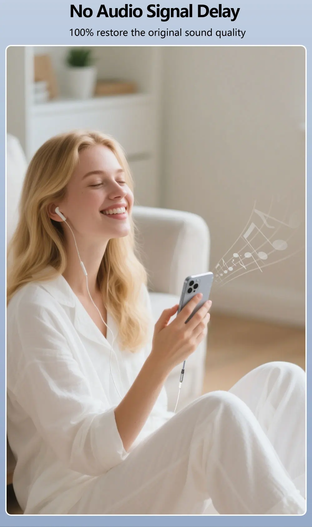 SUNKANDI Lightning zu 3,5 mm Kopfhöreranschluss-Adapter für iPhone, DAC-Chip-Adapter Audiokabel für iPhone 14 13 12 11 X XS 8 7 – Detail 7