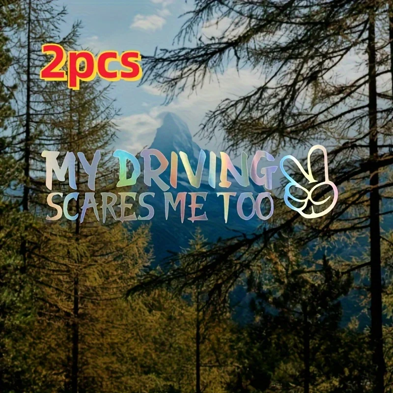 Divertida pegatina para casco "Mos gritos de conducción también", calcomanía mate extraíble impermeable para ordenador portátil de coche de motocicleta, juego de 2 piezas